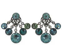 Konplott: pendelnde Ohrstecker Waterfalls, kleine mehrreihige hängende Kristall-Ohrstecker, für Damen/Frauen (türkis)