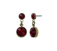 Konplott: pendelnde Ohrstecker Waterfalls, moderne und modische Ohrstecker mit doppelten Kristallsteinen, für Damen/Frauen (dunkelrot)