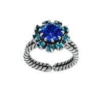 Konplott: Ring Artdecode, moderner Prinzess-Ring mit runden Steinen, für Damen/Frauen (blau)