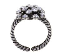 Konplott Magic Fireball Ring MINI - white crystal mini antique silver (16mmØ)