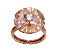 Konplott: Ring Rivoli big, großer klassischer Solitär-Kristallring, für Damen/Frauen (beige-pink)