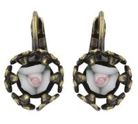 Konplott: verspielte Ohrringe Revival of Icing Flower, Ohrring mit Rose und Kristallblüten, für Damen/Frauen