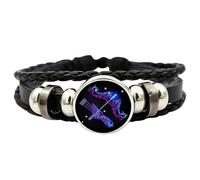 Konstellation geflochtenes Seilarmband | Handgefertigtes Sternzeichen-Armband - Tragbares mehrschichtiges Sternbild-Lederarmband für Damen und Herren