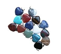 KONTONTY 15 Stück Teiliges Herz anhänger aus Natürlichen Edelsteinen Bunte Kristall charms für DIY Schmuckherstellung für Armbänder Halsketten und Kreative Accessoires