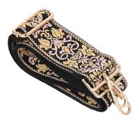 KONTONTY Ethnischer Stil Breiter Verstellbarer Schultergurt aus Canvas mit Stickerei Ersatz tragegurt für Damenhandtaschen Crossbody Umhängetaschen Praktische und Dekorative Bag Strap