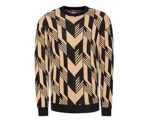 Kontrast Feinstrick Rundhals-Pullover 2XL