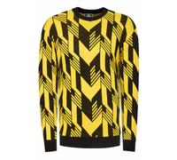 Kontrast Feinstrick Rundhals-Pullover M