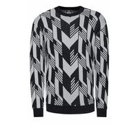 Kontrast Feinstrick Rundhals-Pullover XL