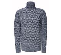 Kontrast Grobstrick Rollkragen-Pullover L