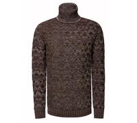 Kontrast Grobstrick Rollkragen-Pullover S