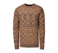 Rusty Neal Herren Pullover Schwerer Grobstrickpullover mit Rundhals-Ausschnitt im Streetwear Kontrast Block-Design S - 3XL 438, Farbe:Camel, Größe S-3XL:XXL