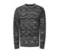 Kontrast Grobstrick Rundhals-Pullover 2XL