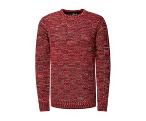 Kontrast Grobstrick Rundhals-Pullover M