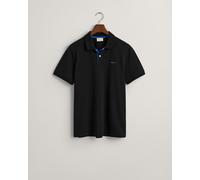 GANT Herren Poloshirt – Reg Contrast Pique Rugger – Schwarz – Größe L