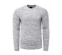 Strickpullover RUSTY NEAL, Herren, Gr. XL, grau (hellgrau), 75% Polyacryl, 25% Baumwolle, unifarben, normal, Rundhals, Pullover, mit elegantem Rundhalsausschnitt (45729826-XL) hellgrau