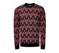 Strickpullover RUSTY NEAL, Herren, Gr. M, schwarz (schwarz, rot), 70% Polyacryl, 30% Baumwolle, casual, normal, Rundhals, Langarm, Pullover, mit schöner Musterung (77725163-M) schwarz, rot