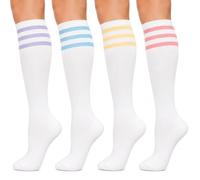 KONY Damen Kniestrümpfe 4 Paar Casual Kniestrümpfe Weiche Stretch Baumwolle Ganzjahresgeschenk Größe 39-44
