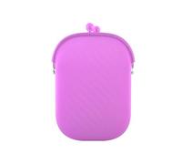 KoovDem Wasserdichte Kosmetiktasche aus Silikon im Vintage-Stil, mit glattem Reißverschluss, Macaron-Farbe, tragbare Kopfhörer-Geldbörse und quadratischer Ausweis-Schlüssel-Organizer (lila)