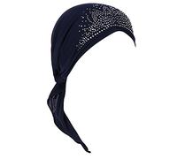 Kopftuch Damen Muslim Kopfbedeckung Turban Kopftuch Schal Turban Headwear Hijab Chemo Mütze Vorgebundenes Kopftuch Headwraps Leichte Hut Chemo Beanie Marine