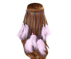 Kopftuch vielseitiges Halstuch Damen Herren Karneval Accessoire Oktoberfest Bierfest Heardband Kopfband Stilvolles Boho Kopfaccessoire für Festival Freizeit federleichtes Haarband(Purple, One Size)