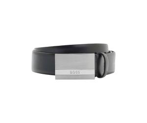 Koppelgürtel BOSS, Herren, Gr. 100, schwarz, Leder, Gürtel Koppelgürtel, mit Logo-Koppelschliesse (48607724-100) schwarz