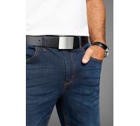Koppelgürtel MAN'S WORLD, Herren, Gr. 85, schwarz, Rindsleder, unifarben, Gürtel Koppelgürtel, mit zeitloser mattsilberne Koppelschließe r. 135 - NEW (54188714-85)