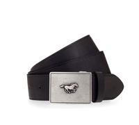 Koppelgürtel MUSTANG, Herren, Gr. 95, braun (dunkelbraun), Rindsleder, unifarben, Gürtel Koppelgürtel, Mit charakteristischer Koppelschließe, im Vintage-Look, 4 cm (79232857-95) dunkelbraun
