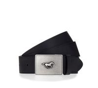 Koppelgürtel MUSTANG, Herren, Gr. 95, schwarz, Rindsleder, unifarben, Gürtel Koppelgürtel, Mit charakteristischer Koppelschließe, im Vintage-Look, 4 cm (52023766-95) schwarz
