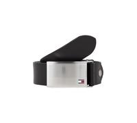 Koppelgürtel TOMMY HILFIGER "Plaque Belt 3,5 cm breit", Damen, Gr. 100, schwarz, Leder, unifarben, Basic,festlich, Gürtel Koppelgürtel, individuell verstellbare Schnalle (21495431-100) schwarz