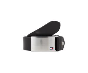 Koppelgürtel TOMMY HILFIGER "Plaque Belt 3,5 cm breit", Herren, Gr. 105, schwarz, Leder, unifarben, Basic,festlich, Gürtel Koppelgürtel, individuell verstellbare Schnalle (21495431-105) schwarz