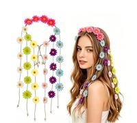KOQAIIZ Blumenkranz Haare, Haarkranz Blumen, Sonnenblume Blumenkranz Haare für Damen & Mädchen - Boho Blumen Haarband für Festival, Hochzeit, Urlaub