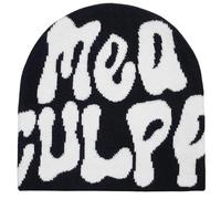 KORADI Damen Beanie Mütze MEA Culpa Word Head Toque Herren Y2K Stilvolle Beanie Mützen Winter Strickmütze für Geschenke, Schwarz, Einheitsgre