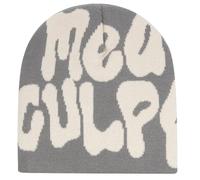 KORADI Damen Beanie Mütze MEA Culpa Word Head Toque Herren Y2K Stilvolle Beanie Mützen Winter Strickmütze für Geschenke, Hellgrau, Einheitsgre