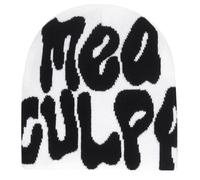 KORADI Damen Beanie Mütze MEA Culpa Word Head Toque Herren Y2K Stilvolle Beanie Mützen Winter Strickmütze für Geschenke, Weiss/opulenter Garten, Einheitsgre