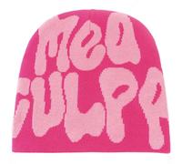 KORADI Damen Beanie Mütze MEA Culpa Word Head Toque Herren Y2K Stilvolle Beanie Mützen Winter Strickmütze für Geschenke, Knallpink (Hot Pink), Einheitsgre