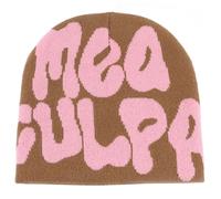 KORADI Damen Beanie Mütze MEA Culpa Word Head Toque Herren Y2K Stilvolle Beanie Mützen Winter Strickmütze für Geschenke, Khaki, Einheitsgre