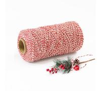 Kordel Rot Weiß 2mm x 100m - Juteschnur & Metzgergarn für Weihnachten, Geschenkband & Dekoschnur, Robuste Bäckerkordel zum Basteln, Verpacken & Adventskalender