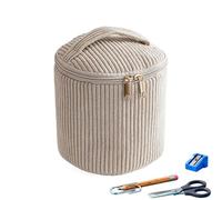 Kordsamt Kosmetiktasche, große Kapazität Stiftetasche, 8,66 Zoll Weiche Kosmetik mit Reißverschluss, Mode Toilettenorganisator, Reisetasche im Eleg Design, B, Beziehen Sie sich auf die Beschreibung