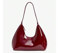 Koreanischer Stil Nische rote Lackledertasche in Halbmondform, Damen Handtasche, stilvolle Unterarmtasche, gute Qualität