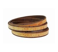 Kork-Deko Band aus Kork flach beige 14mm breit mit braunem Rand