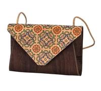 Kork-Deko Kleine braune Kork-Clutch - vegan, mit Magnetverschluss & Reißfachtasche