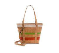 Kork-Deko Kork-Handtasche (großer Shopper) in beige-grün-rot
