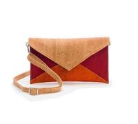 Kork-Deko Moderne kleine Pochette (Clutch) mit Gurt, rot / beige