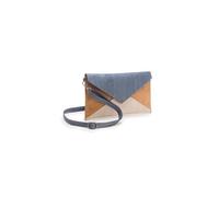 Kork-Deko Moderne Pochette-Clutch marineblau/beige/weiß - vegan, klein & handgefertigt