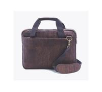 Kork-Deko stylische Schultertasche aus Kork-Stoff - Aktentasche | dunkelbraun