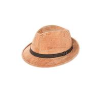Kork-Deko Trilby Hut aus Korkstoff - beige (Kork Hut "Melone", Fedora-Style)