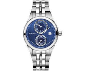 Korloff 04WA1470012 Automatik Regulator blau silber Edelstahl Herren Uhr NEU