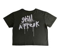 Korn Crop Top T Shirt Still A Freak Band Logo Nue offiziell Damen Grün M