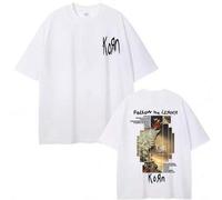 Korn Follow The Leader Album Rockband Grafik-T-Shirt für Männer und Frauen, lässige Oversize-T-Shirts, Vintage Alternative Metal T-Shirt für Männer