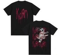 Korn Follow The Leader T-Shirt, Gothic Rock Metal Band T-Shirt für Männer und Frauen, lässiges Oversize-Baumwoll-T-Shirt im Y2K-Stil, Kurzarm-T-Shirt,